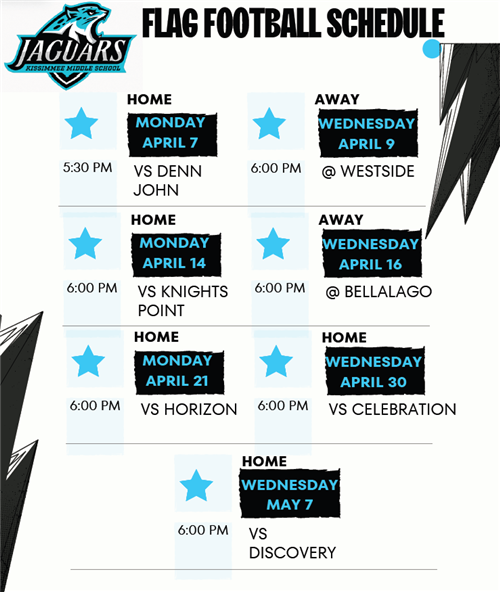  Flag Football Schedule